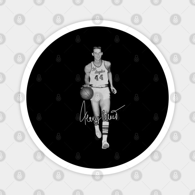 Jerry West Mr Clutch Basketball Legend Signature Vintage Retro 80s 90s Bootleg Rap Style Magnet by CarDE